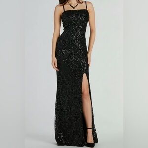 Windsor Black Sequin Prom Dress